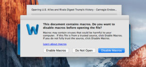 Mac computer screenshot of malware